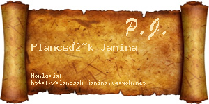 Plancsák Janina névjegykártya